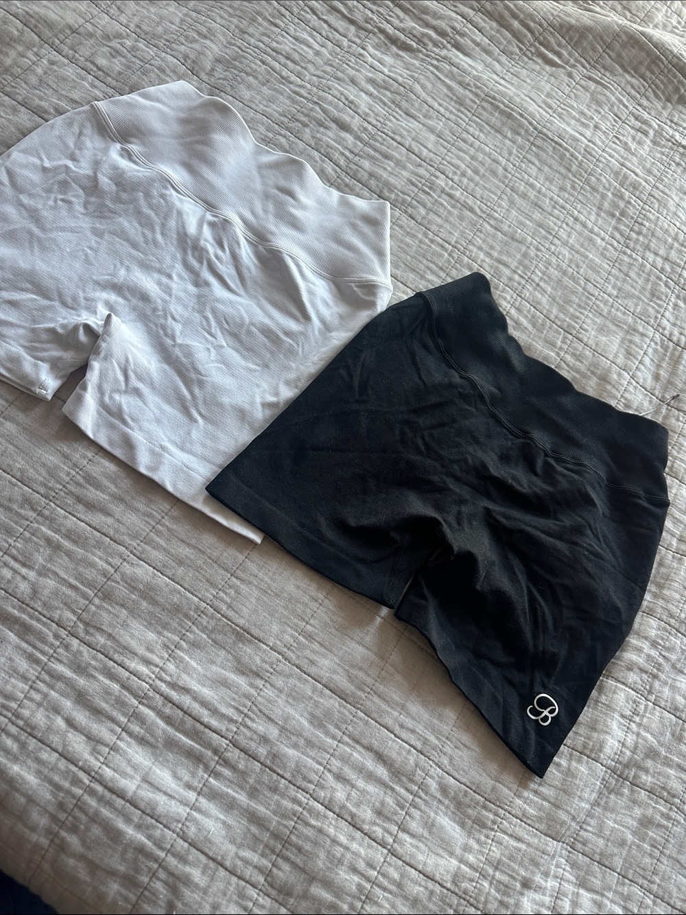 Bombshell Sportswear Black & White Seamless Bike Shorts Duo